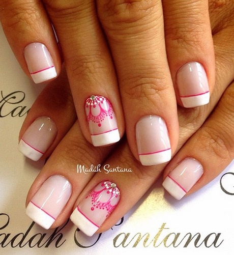 french-nails-pink-and-white-69_18 Unghiile franceze roz și alb