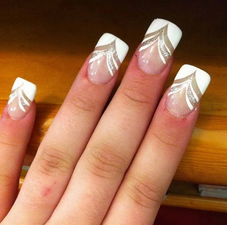 french-white-nail-designs-28_12 Modele de unghii albe franceze