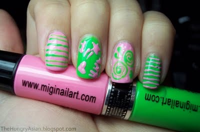green-and-pink-nail-designs-56_19 Modele de Unghii verzi și roz