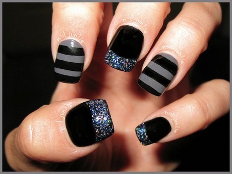 grey-and-black-nail-art-51_2 Gri și negru nail art