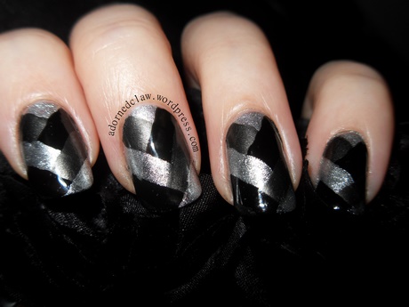 grey-and-black-nail-art-51_20 Gri și negru nail art