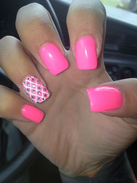 hot-pink-acrylic-nail-designs-42_14 Modele de unghii acrilice roz roz