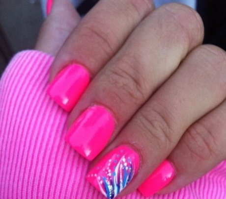 hot-pink-gel-nail-designs-89 Modele de unghii cu gel roz roz