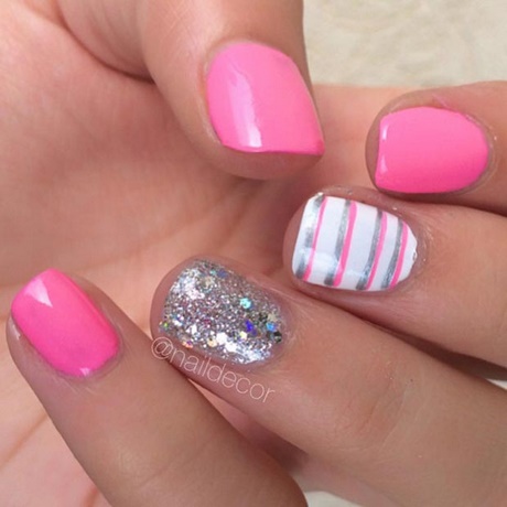 hot-pink-gel-nail-designs-89_17 Modele de unghii cu gel roz roz