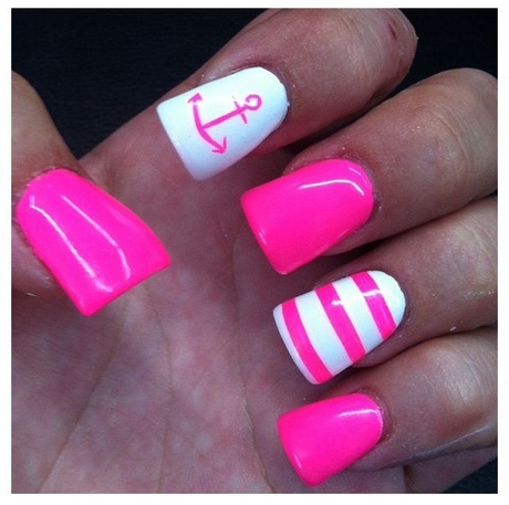 hot-pink-gel-nail-designs-89_4 Modele de unghii cu gel roz roz