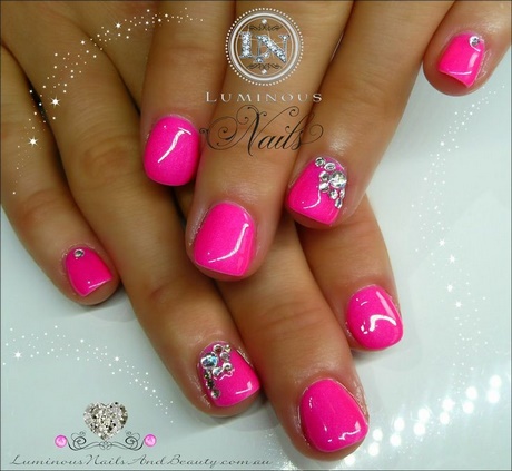 hot-pink-gel-nail-designs-89_6 Modele de unghii cu gel roz roz