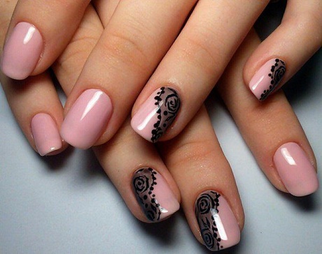 light-pink-and-black-nail-designs-44_3 Modele de unghii roz și negru