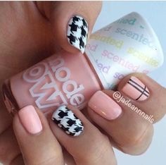 light-pink-and-black-nail-designs-44_4 Modele de unghii roz și negru