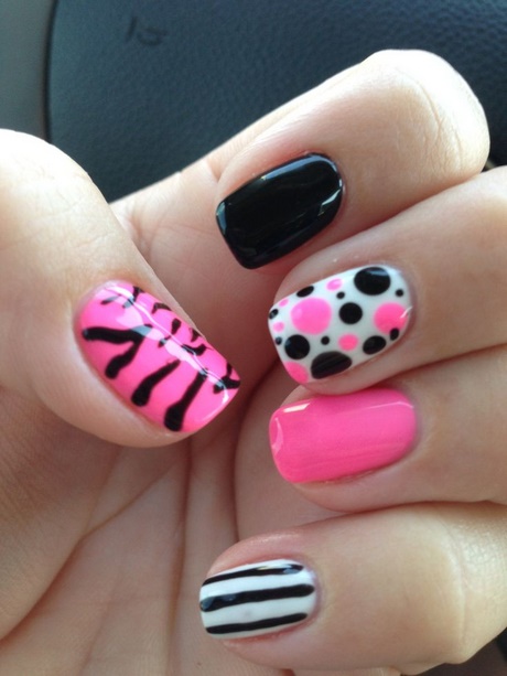 nail-art-black-and-pink-39_13 Nail art negru și roz