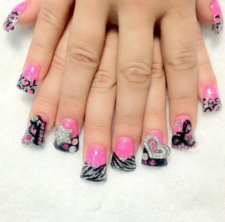 nail-art-black-and-pink-39_17 Nail art negru și roz