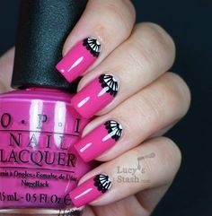 nail-art-black-and-pink-39_19 Nail art negru și roz