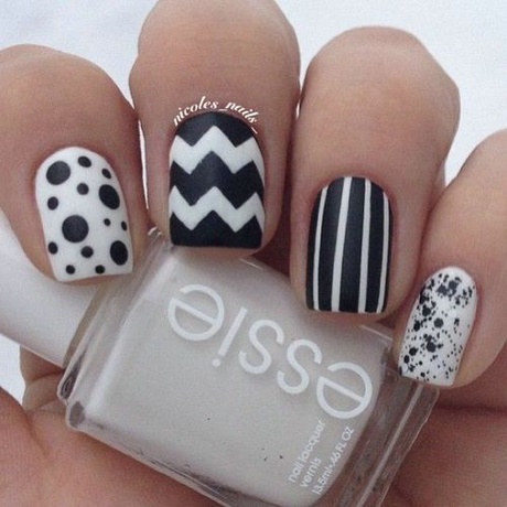 nail-art-black-and-white-simple-43_10 Nail art alb-negru simplu