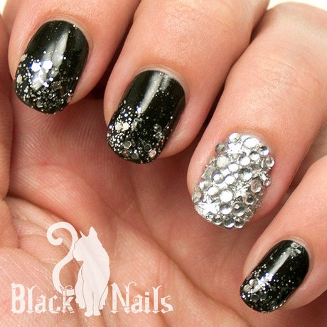 nail-art-black-silver-54_6 Nail art negru argintiu