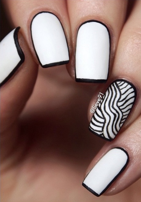 nail-art-design-white-and-black-85_4 Nail art design alb și negru