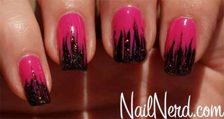 nail-art-designs-pink-and-black-46_14 Nail art designs roz și negru
