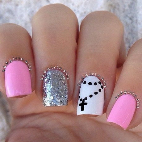 nail-art-designs-pink-and-white-90_13 Nail art modele roz și alb