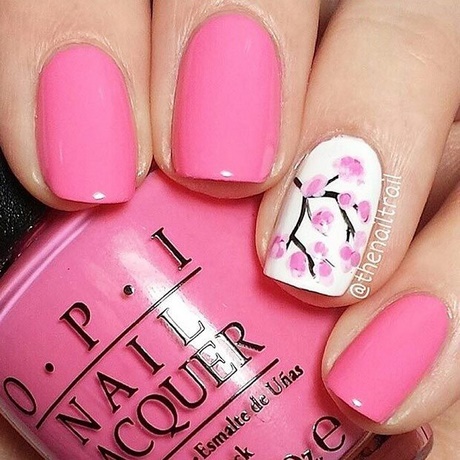 nail-art-on-pink-nail-paint-20_20 Nail art pe vopsea de unghii roz