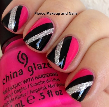 nail-art-pink-and-black-98_10 Nail art roz și negru