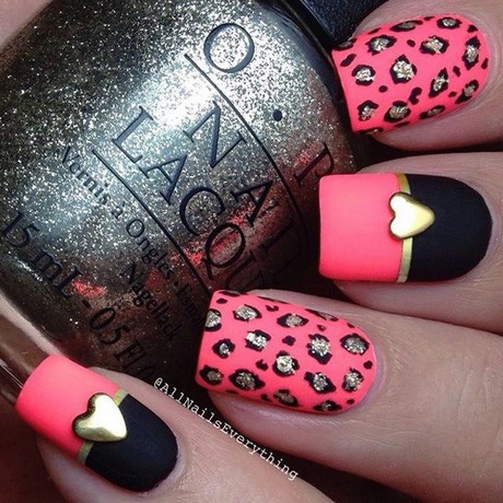 nail-art-pink-and-black-98_14 Nail art roz și negru