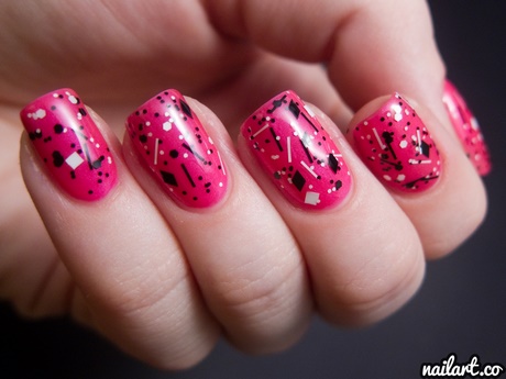 nail-art-pink-and-black-98_15 Nail art roz și negru