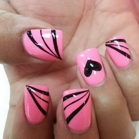 nail-art-pink-and-black-98_17 Nail art roz și negru