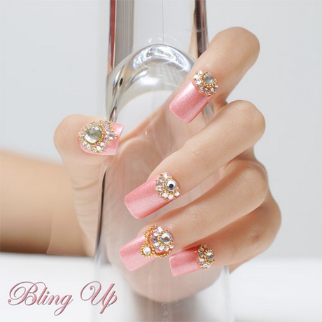 nail-art-pink-and-gold-85_4 Nail art roz și aur