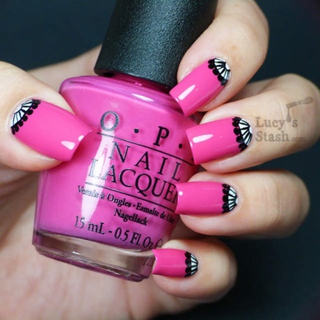 nail-art-pink-and-white-29_17 Nail art roz și alb