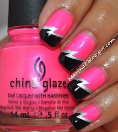 nail-art-pink-black-75_9 Nail art roz negru
