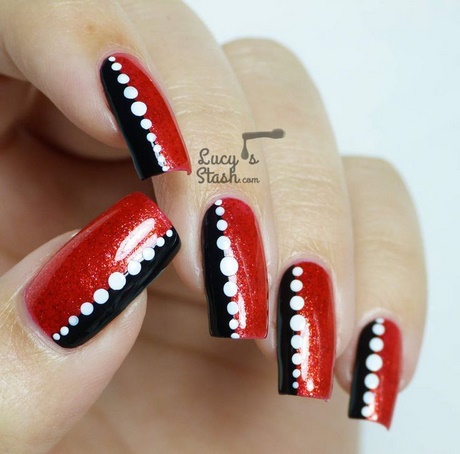nail-art-red-black-white-91_15 Nail art roșu negru alb