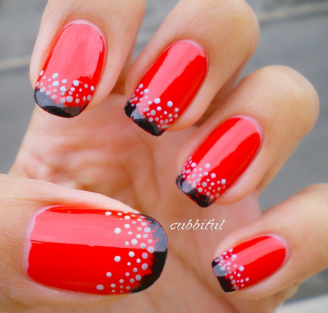 nail-art-red-black-white-91_18 Nail art roșu negru alb