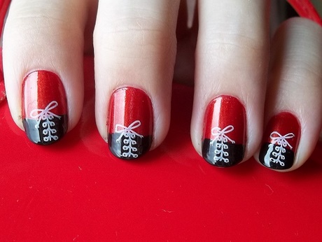 nail-art-red-black-white-91_5 Nail art roșu negru alb