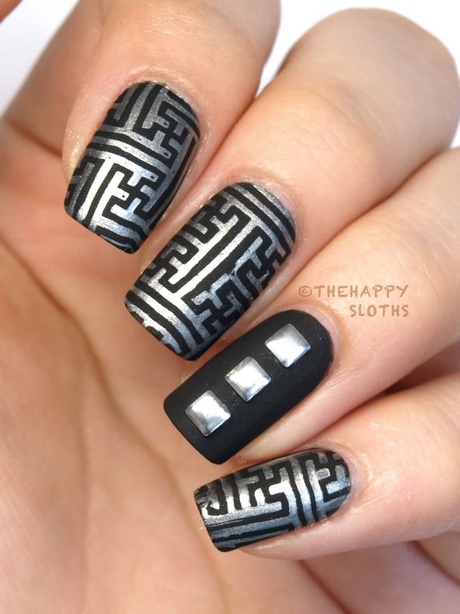 nail-art-silver-and-black-85_8 Nail art argintiu și negru