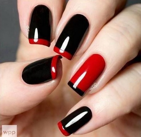 Design de unghii roșu negru