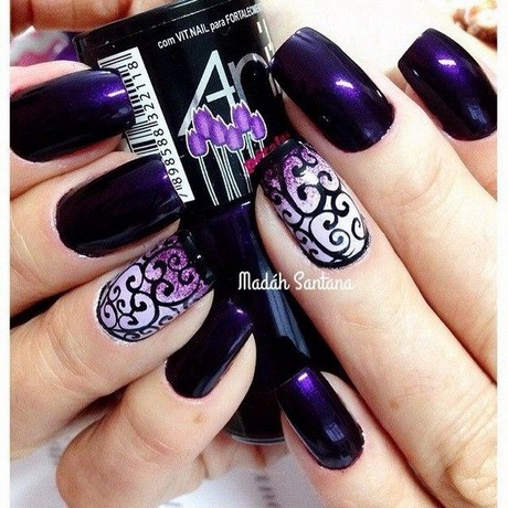 nail-designs-dark-colors-45_7 Modele de unghii culori inchise