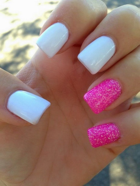 nail-designs-for-pink-and-white-acrylic-56_6 Modele de unghii pentru acrilic roz și alb