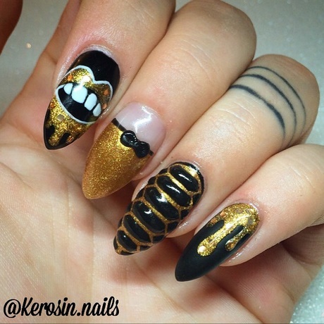 nail-designs-gold-18_15 Unghii modele de aur