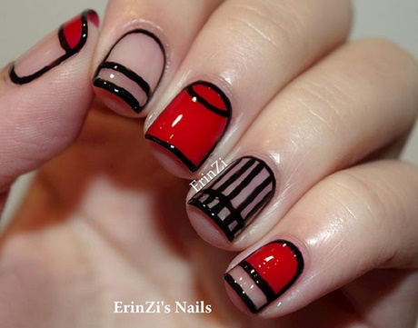 nail-designs-in-red-and-black-07_14 Modele de unghii în roșu și negru