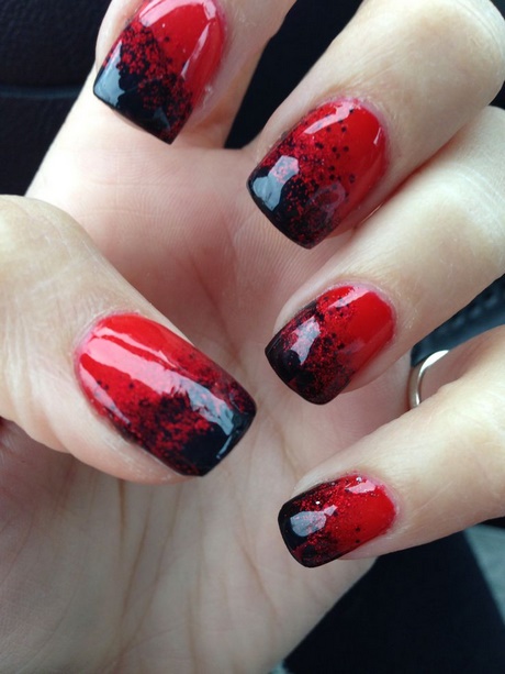 nail-designs-in-red-and-black-07_15 Modele de unghii în roșu și negru
