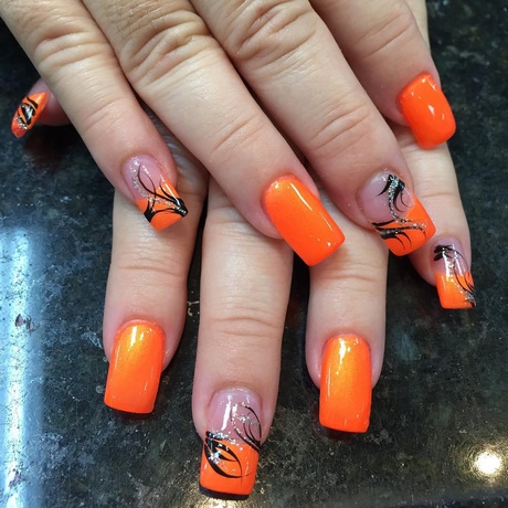 nail-designs-orange-43_14 Modele de unghii portocaliu