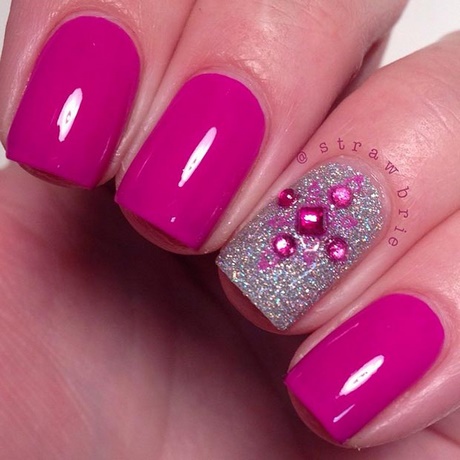 nail-designs-pink-and-silver-32_12 Modele de unghii roz și argintiu
