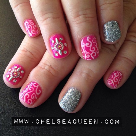 nail-designs-pink-and-silver-32_7 Modele de unghii roz și argintiu