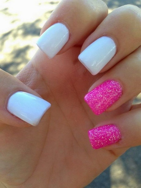 nail-designs-white-and-pink-77 Modele de unghii alb și roz
