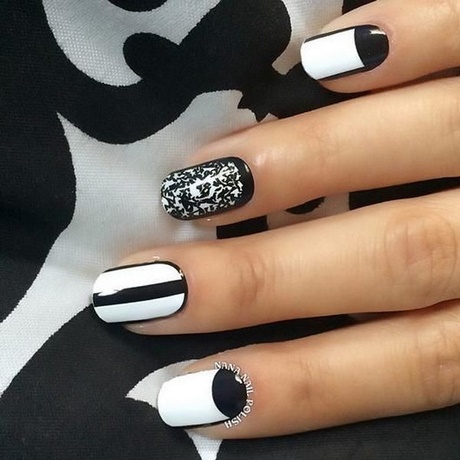 nail-designs-with-black-and-white-93_4 Modele de unghii cu alb-negru