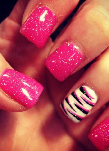 nail-designs-with-pink-88 Modele de unghii cu roz