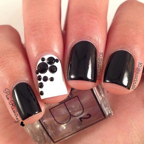nail-polish-designs-black-and-white-15_10 Lac de unghii modele alb-negru