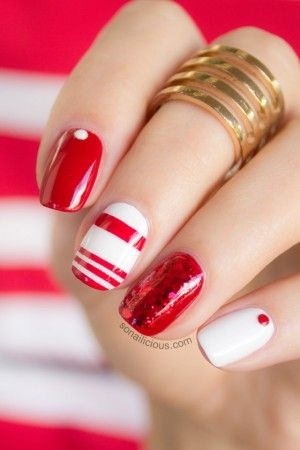 nails-red-and-white-72_5 Cuie roșu și alb