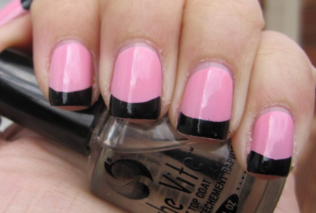 pink-and-black-french-manicure-26_9 Roz și negru manichiură franceză