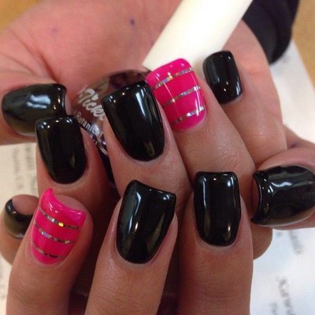 pink-and-black-nail-polish-38_11 Lac de unghii roz și negru