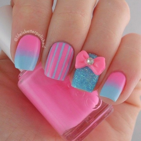 pink-and-blue-nail-art-designs-66_12 Modele de unghii roz și albastru