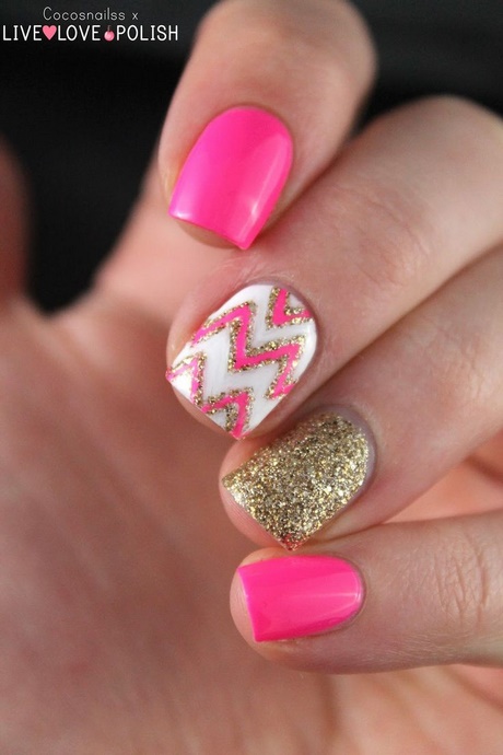 pink-and-gold-nail-designs-33_8 Modele de unghii roz și auriu